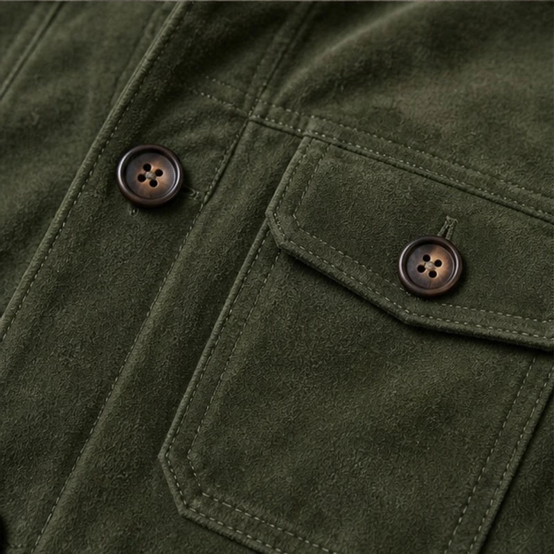 Thorne Structured Suede Jacket - Green - structured jacket - Hendlys - Image 4