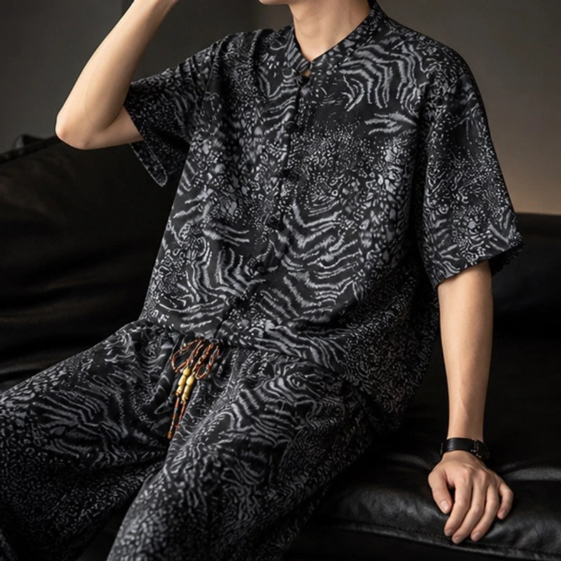 Tokako Relaxed Shirt & Pant Set - Black - outfit set - Hendlys - Image 2