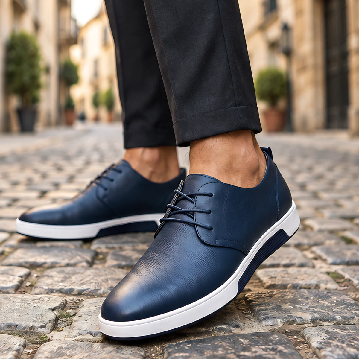Torin Men's Orthopedic Leather Derby Shoes - Blue - Men's Footwear > Derby Shoes - Hendlys - Image 1