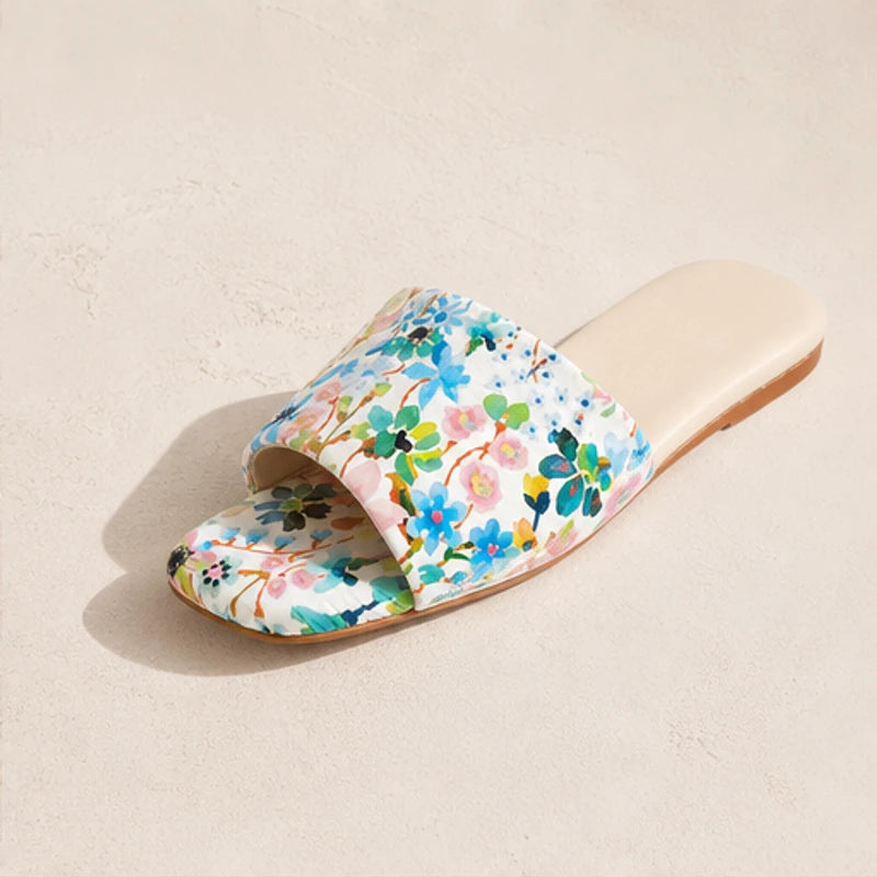 Torino Floral Flat Mule - Petal Pink - floral mules - Hendlys - Image 3