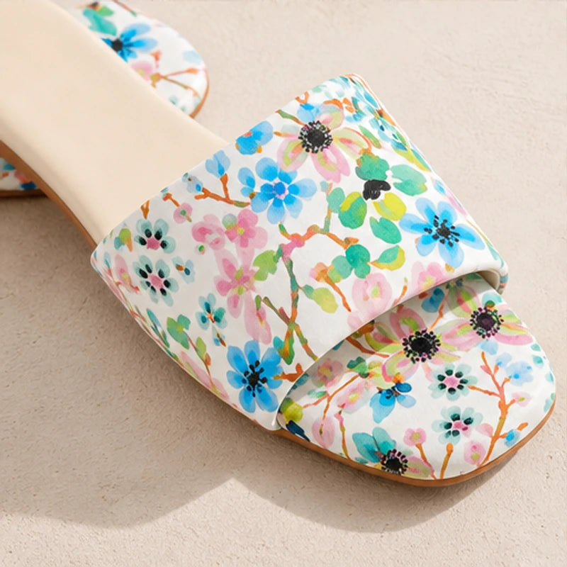 Torino Floral Flat Mule - Petal Pink - women's mules - Hendlys - Image 4