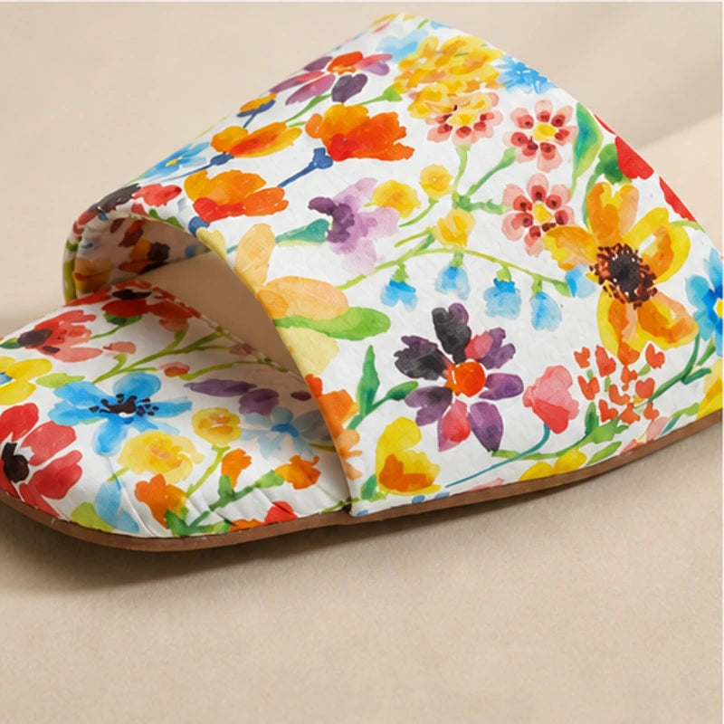 Torino Floral Flat Mule - Orange Blossom - slip-on shoes - Hendlys - Image 6