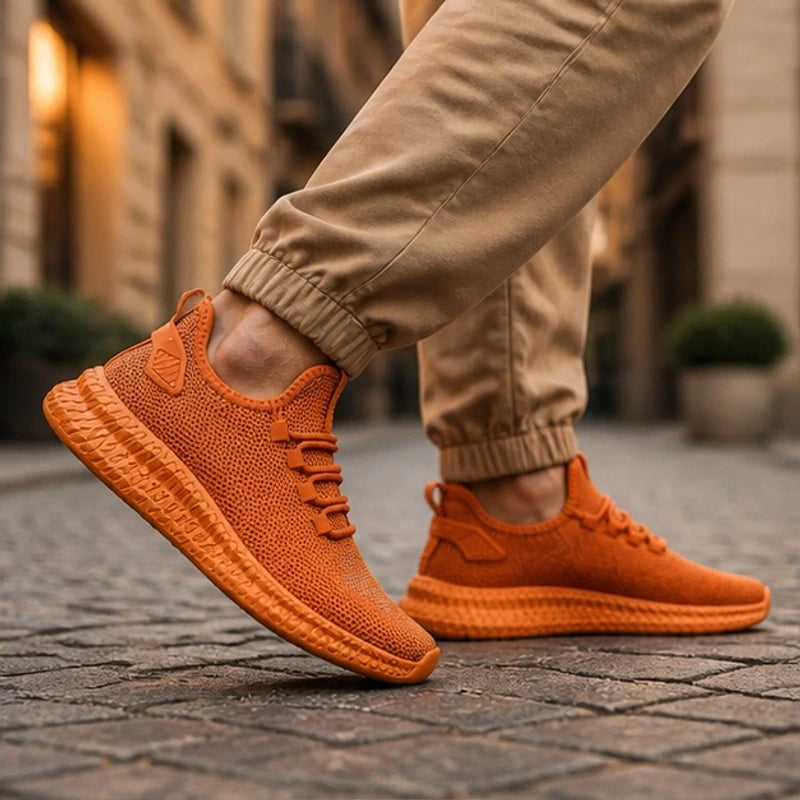 Truett Knit Mesh Sneaker - Orange - sneakers - Hendlys - Image 2