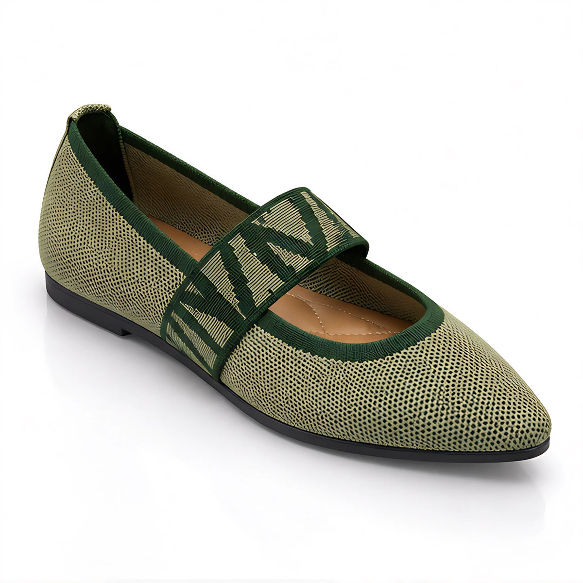 Valenne Women's Elastic-Strap Mary Jane Flats - Green - Women's Footwear > Flats > Mary Jane Flats - Hendlys - Image 1