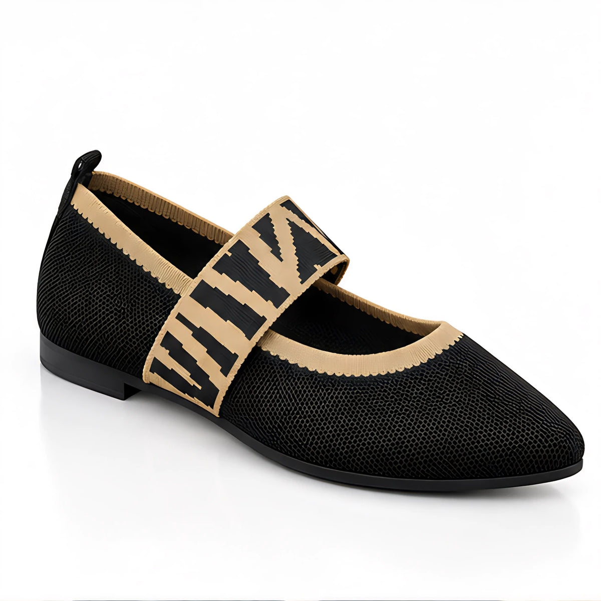 Valenne Women's Elastic-Strap Mary Jane Flats - Black - Women's Footwear > Flats > Mary Jane Flats - Hendlys - Image 1