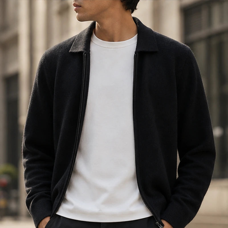Vennicia Cashmere Cardigan - Jet Black - Cardigan - Hendlys - Image 1