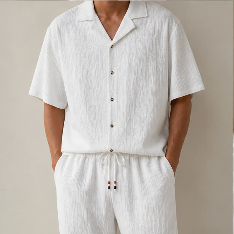Verdura Oversized Linen Set - White - Outfit Set - Hendlys - Image 1