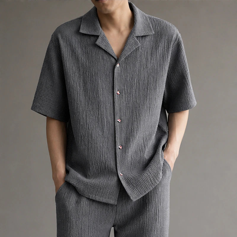 Verdura Oversized Linen Set - Gray - women's set - Hendlys - Image 2