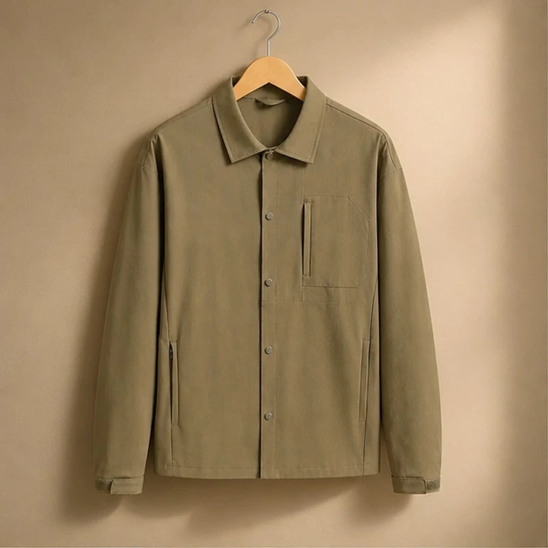 Westcott Structured Jacket - Khaki - Clothing > Outerwear > Structured Collared Button-Front Jacket - Hendlys - Image 2