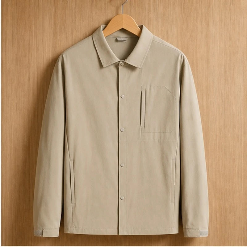 Westcott Structured Jacket - Beige - Clothing > Outerwear > Structured Collared Button-Front Jacket - Hendlys - Image 2