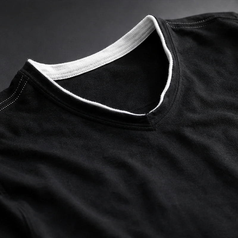 Kasane Cotton Long Sleeve Shirt - Black - men's shirt - Hendlys - Image 2