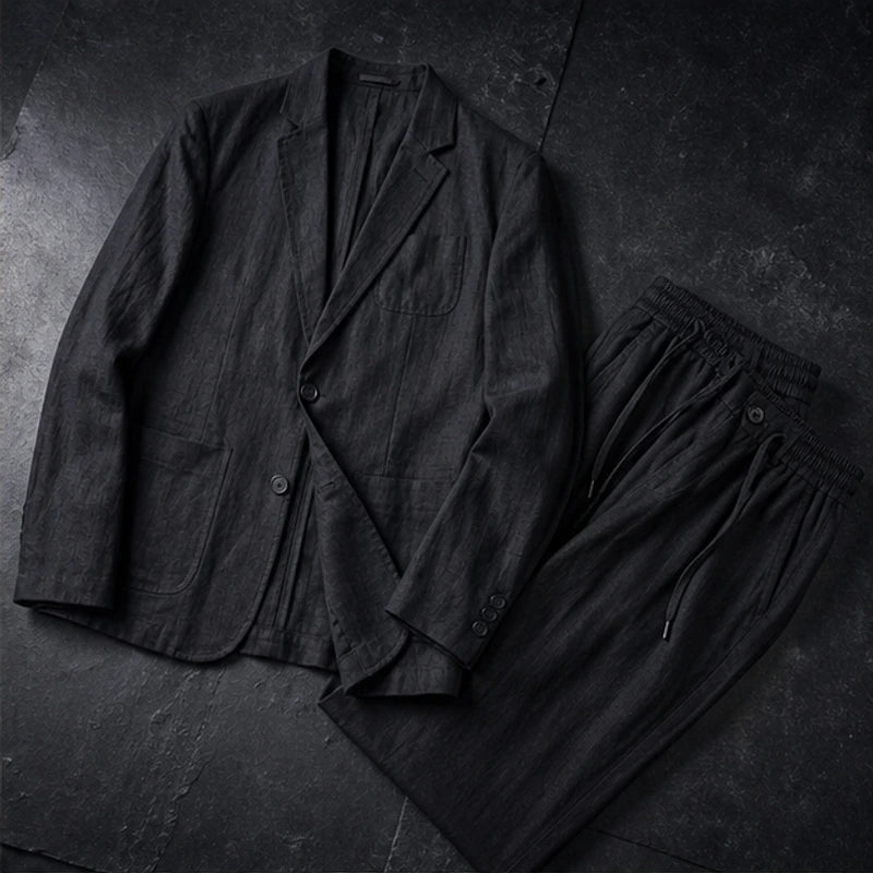 Palma 2-Piece Linen Set - Classic Black - linen suit - Hendlys - Image 3
