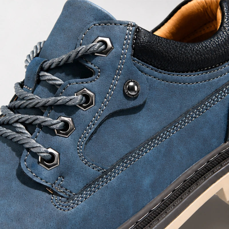 Kingsley Leather Casual Shoe - Blue - leather shoes - Hendlys - Image 5