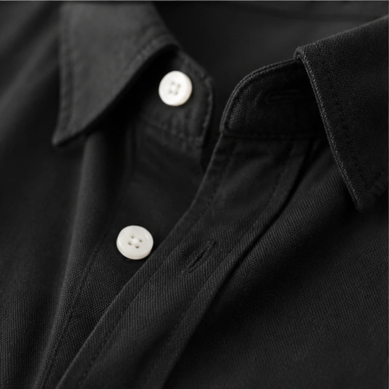 Henderson Cotton Oxford Shirt - Black - oxford shirt - Hendlys - Image 3