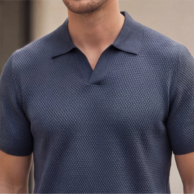 San Sebastian Knit Polo Shirt - Navy Blue - polo shirt - Hendlys - Image 5