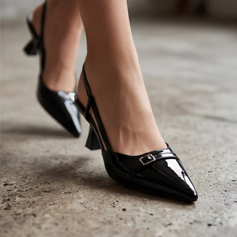 Zena Ryan Slingback Pump - Black - slingback heels - Hendlys - Image 3
