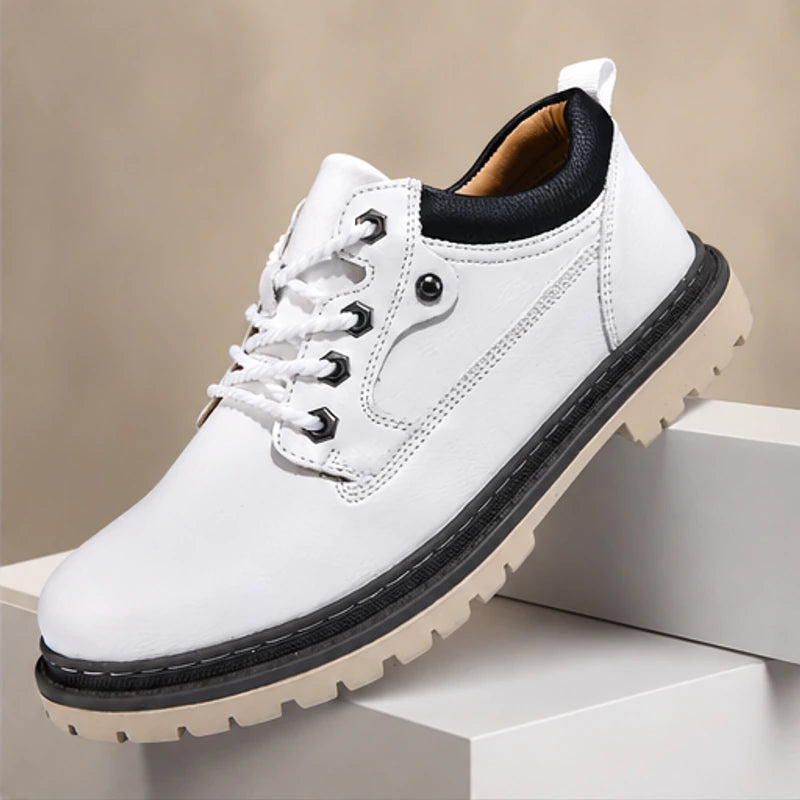Kingsley Leather Casual Shoe - White - Shoes - Hendlys - Image 1