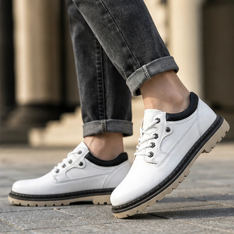 Kingsley Leather Casual Shoe - White - casual shoes - Hendlys - Image 3
