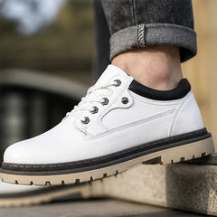 Kingsley Leather Casual Shoe - White - nubuck leather - Hendlys - Image 4