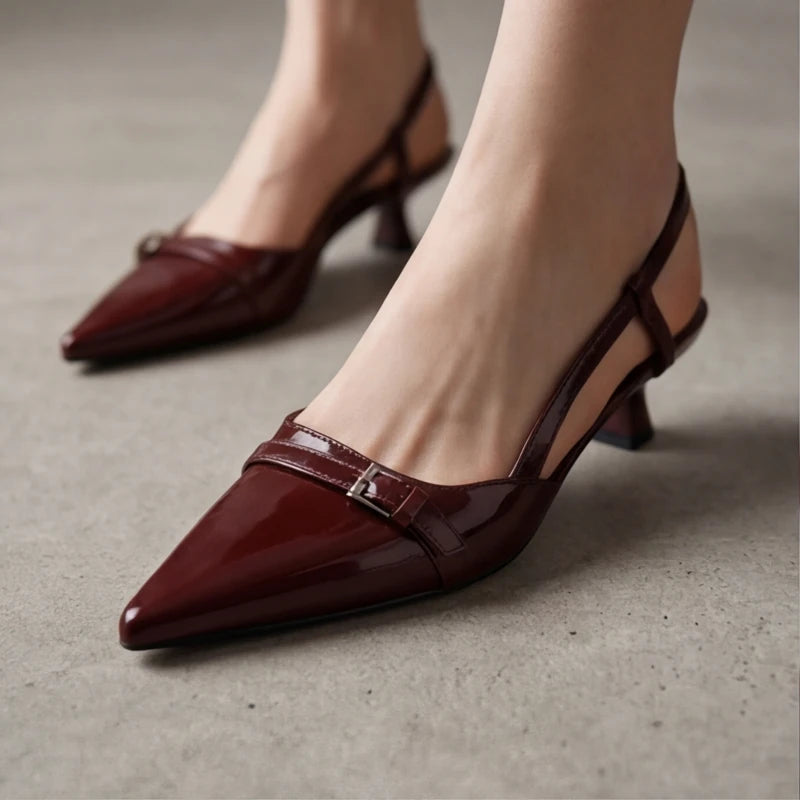 Zena Ryan Slingback Pump - Burgundy - women's pumps - Hendlys - Image 1