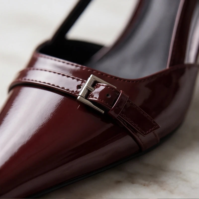 Zena Ryan Slingback Pump - Burgundy - women's pumps - Hendlys - Image 2