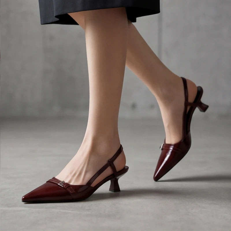 Zena Ryan Slingback Pump - Burgundy - slingback heels - Hendlys - Image 3