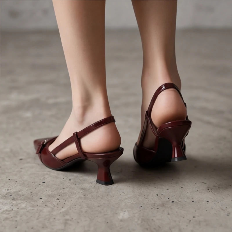 Zena Ryan Slingback Pump - Burgundy - women's shoes - Hendlys - Image 7