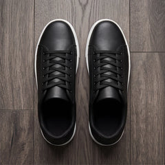 Maddison Leather Sneakers - Black - leather sneakers - Hendlys - Image 3