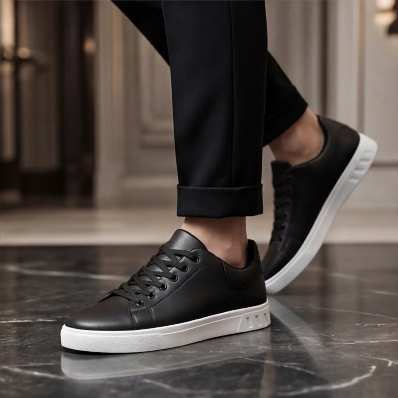 Maddison Leather Sneakers - Black - men's sneakers - Hendlys - Image 1