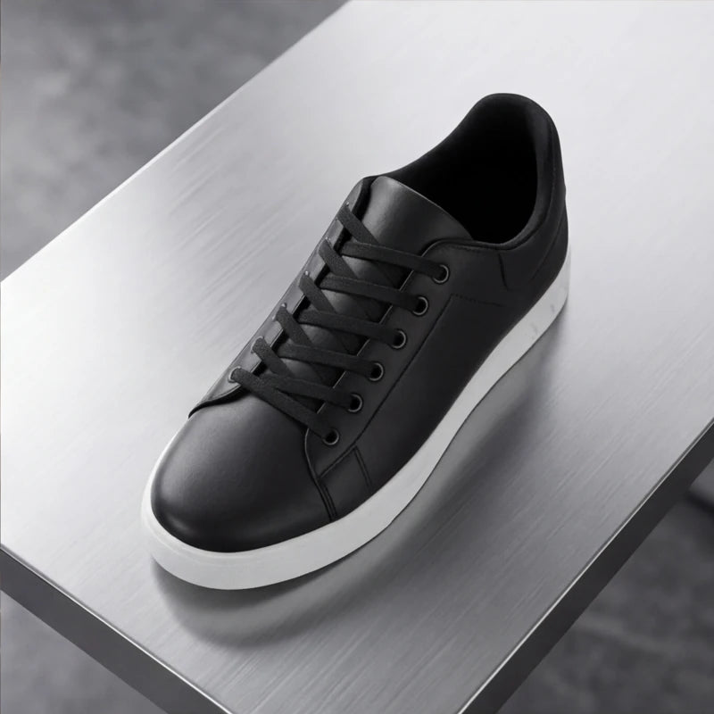 Maddison Leather Sneakers - Black - casual shoes - Hendlys - Image 8