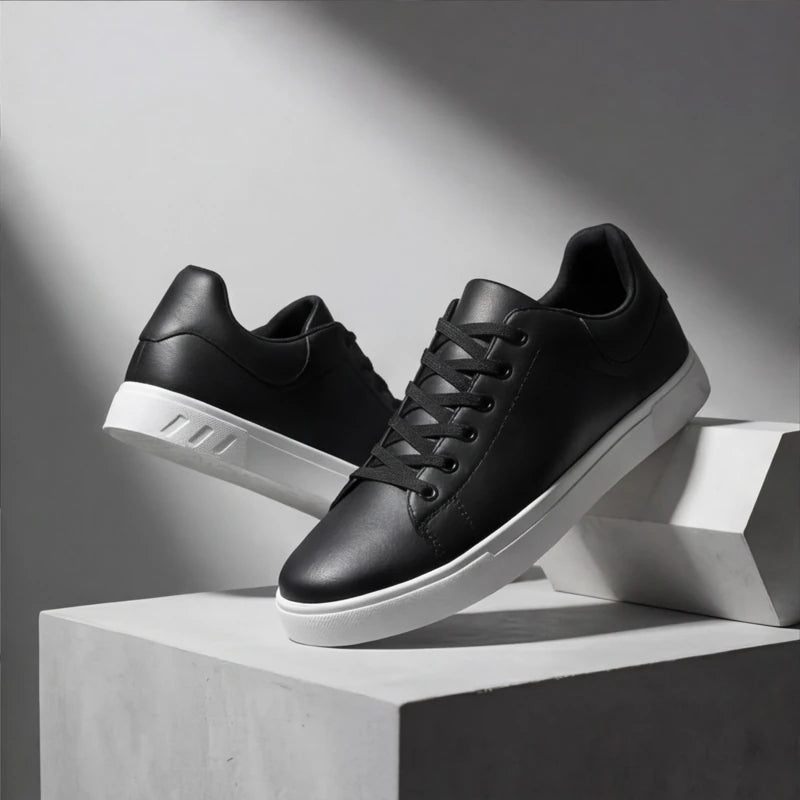 Maddison Leather Sneakers - Black - padded footbed - Hendlys - Image 7