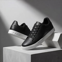 Maddison Leather Sneakers - Black - padded footbed - Hendlys - Image 7