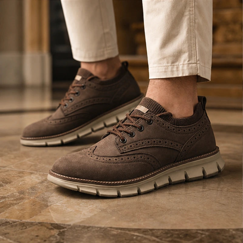 Peterson Suede Sneakers - Brown - orthopedic insole - Hendlys - Image 5