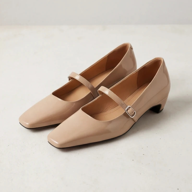 Helena Genuine Leather Heels - Apricot - women's heels - Hendlys - Image 2