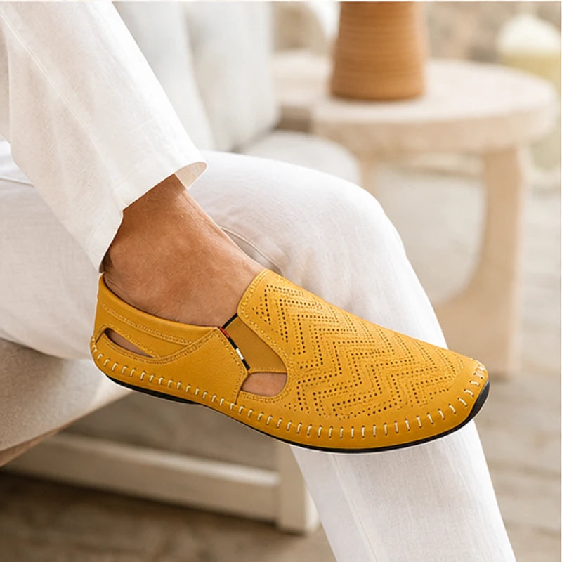 Lido Coastal Leather Sandal - Tan - italian leather - Hendlys - Image 4