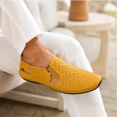 Lido Coastal Leather Sandal - Tan - italian leather - Hendlys - Image 4