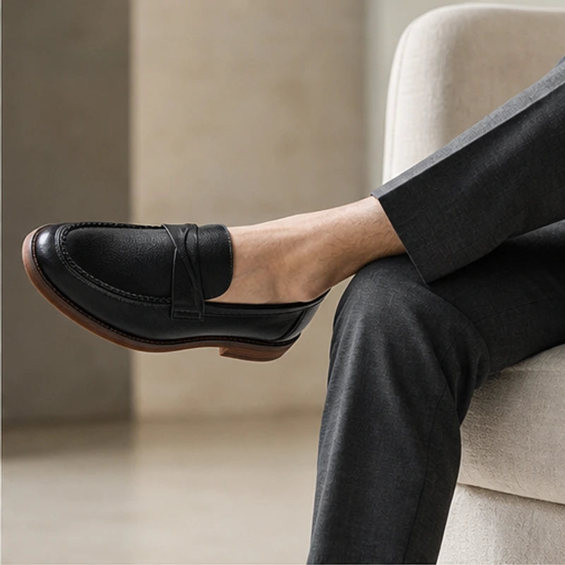 Bellagio Leather Driving Loafer - Black - slip-on shoes - Hendlys - Image 6