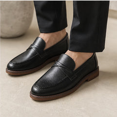 Bellagio Leather Driving Loafer - Black - italian leather - Hendlys - Image 4