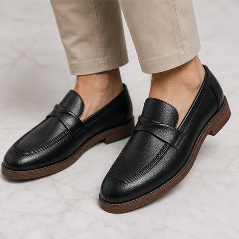 Bellagio Leather Driving Loafer - Black - men's footwear - Hendlys - Image 7