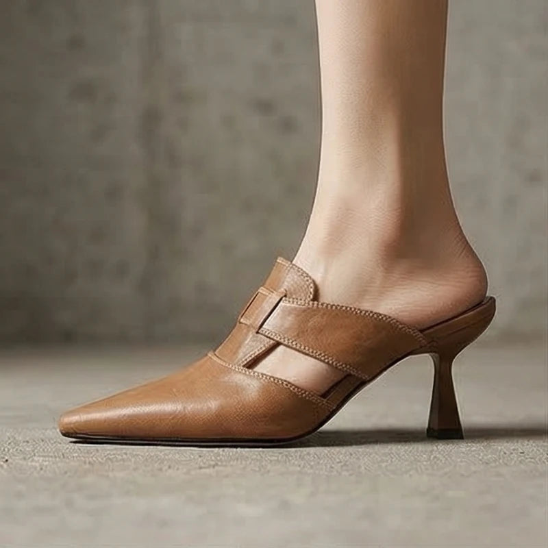 Myla Genuine Leather Pointed Toe Heels