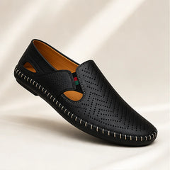 Lido Coastal Leather Sandal - Black - Sandals - Hendlys - Image 1