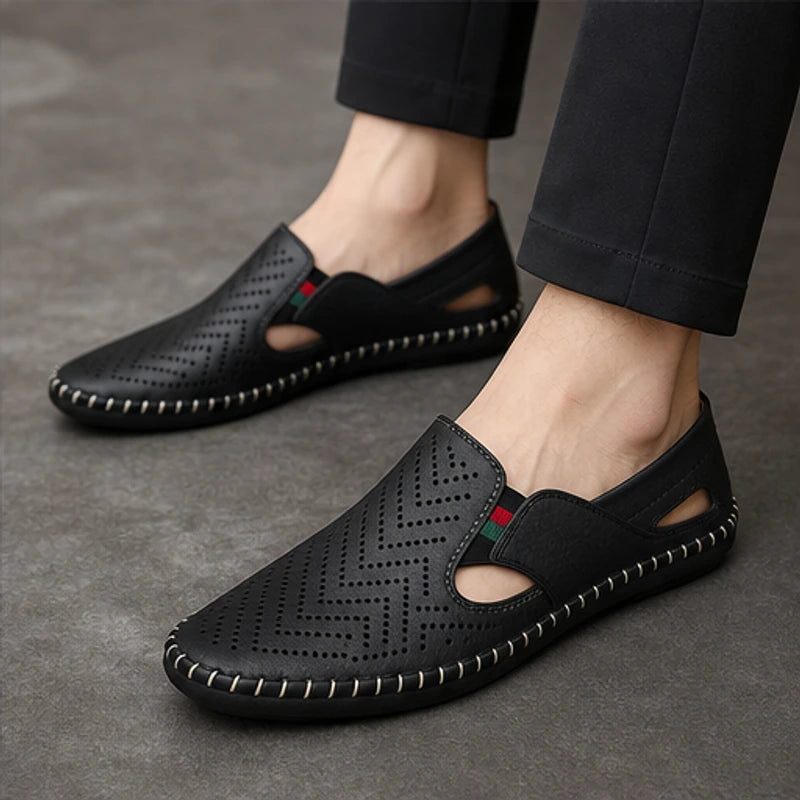 Lido Coastal Leather Sandal - Black - summer footwear - Hendlys - Image 6