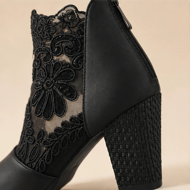 Helena Laceform Heels - Black - lace heels - Hendlys - Image 4