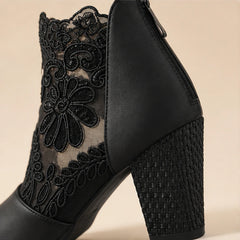 Helena Laceform Heels - Black - lace heels - Hendlys - Image 4