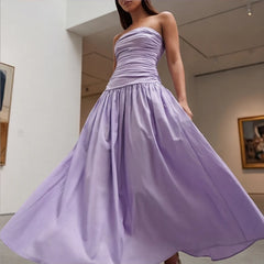 Grazania Strapless Dress - Lavender - floor length - Hendlys - Image 6