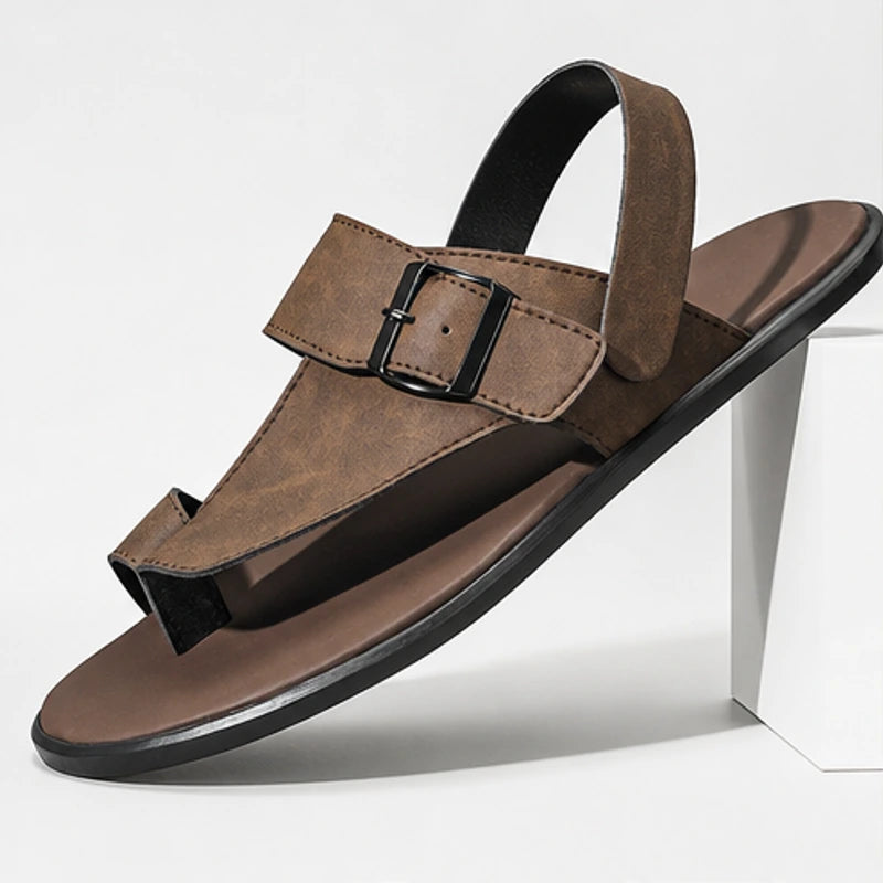 Cove Ridge Leather Sandal - Brown - Sandals - Hendlys - Image 1
