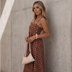 Salento Polka Dot Dress - Brown - women's dress - Hendlys - Image 2