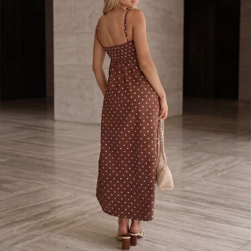 Salento Polka Dot Dress - Brown - polka dot dress - Hendlys - Image 3