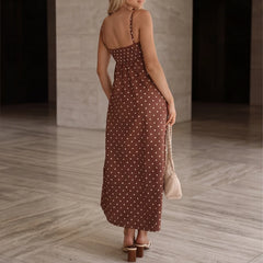 Salento Polka Dot Dress - Brown - polka dot dress - Hendlys - Image 3