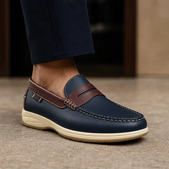 Ravello Pebbled Leather Loafer - Blue - pebbled leather - Hendlys - Image 4